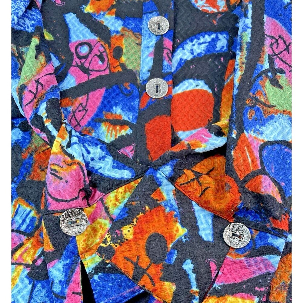 Calessa NEW! stunning flowy long sleeve big button blouse 3X artsy whimsygoth - Picture 9 of 9